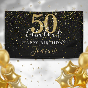 50. und Fabelhafter Geburtstag Elegante goldene St Banner