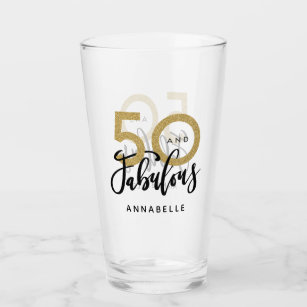 50 und fabelhafter Geburtstag Glas
