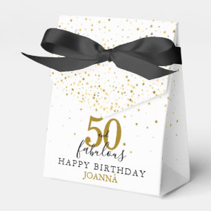 50. und Fabelhafter Geburtstag Gold und Schwarz El Geschenkschachtel