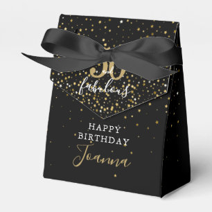 50. und Fabelhafter Geburtstag Gold und Schwarz El Geschenkschachtel