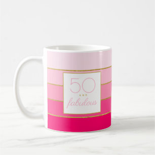 50. und fabelhafter Geburtstag rosa Gold Kaffeetasse
