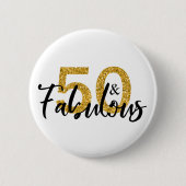 50 und fabelhafter Glitzer 50. Geburtstag Button (Vorderseite)
