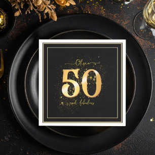 50 und fabelhafter Glitzer Elegant Gold Black Serviette