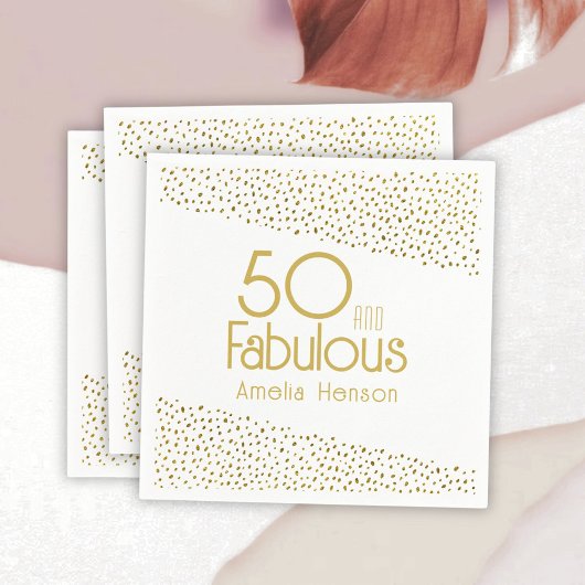 50 und fabelhafter Gold Glitzer 50. Geburtstag Serviette