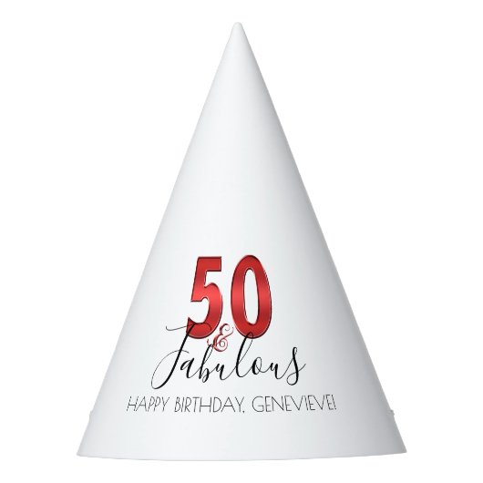 50 und fabelhafter | Kasinovegas-Geburtstag Partyhütchen (Vorderseite)