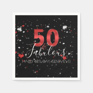 50 und fabelhafter   Kasinovegas-Geburtstag Serviette