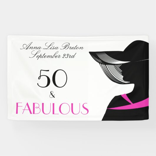 50 und fabelhafter Kunst-Deko-eleganter 50. Banner (Horizontal)