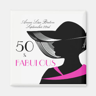 50 und fabelhafter Kunst-Deko-eleganter 50. Magnet