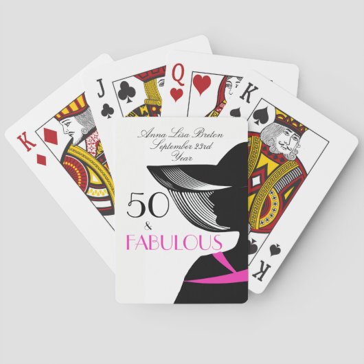 50 und fabelhafter Kunst-Deko-eleganter 50. Spielkarten (Rückseite)