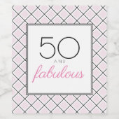 50 und fabelhafter rosa Geburtstag Weinetikett (Einzelnes Label)