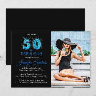 50 und fabelhaftes 50. Geburtstag Foto Party Einladung