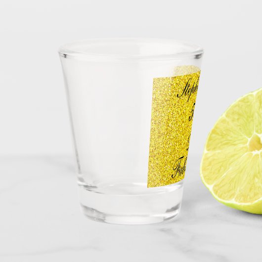 50 und fabelhaftes Birthday Gold Black Glitzer Par Schnapsglas (Links)