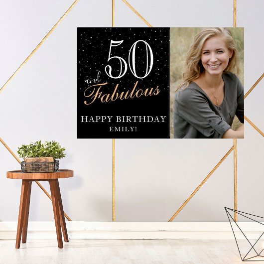 50 und fabelhaftes Black 50 th Birthday Party Foto Poster