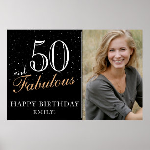 50 und fabelhaftes Black 50 th Birthday Party Foto Poster