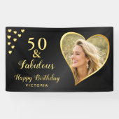 50 und fabelhaftes Black Gold Foto Banner (Horizontal)