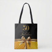 50. und fabelhaftes Black Gold Leder Tasche (Vorderseite)