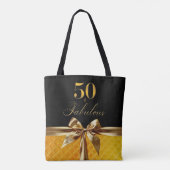 50. und fabelhaftes Black Gold Leder Tasche (Rückseite)