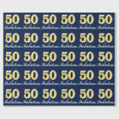 50 und fabelhaftes blaues Gold Geschenkpapier (Flach)