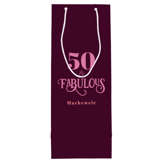 50 und fabelhaftes Burgund Geschenktüte Für Weinflaschen (Rückseite)