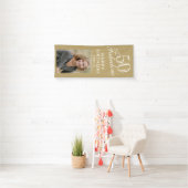50 und fabelhaftes Chic Script Golden Foto Party Banner (Insitu)