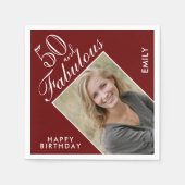 50 und fabelhaftes dunkles Foto 50. Geburtstag Serviette (Vorderseite)