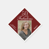 50 und fabelhaftes dunkles Foto 50. Geburtstag Serviette (Ecke)