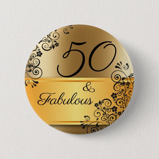 50 und fabelhaftes Elegant Button (Vorderseite)