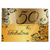 50 und fabelhaftes Elegant Große Geschenktüte (Rückseite)