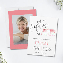 50 und fabelhaftes Foto 50. Geburtstag Einladung