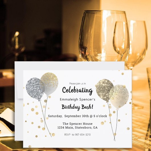 50 und fabelhaftes Foto muffig Golden Birthday Einladung