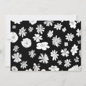 50 und fabelhaftes Foto Schwarz-weiß rosa Blüte Einladung (Rückseite)