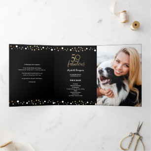 50 und fabelhaftes fünfzigjähriges Foto TriFold Dreifach Gefaltete Karte