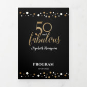 50 und fabelhaftes fünfzigjähriges Foto TriFold Dreifach Gefaltete Karte (Cover)