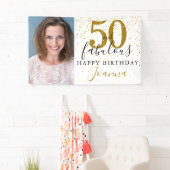 50 und fabelhaftes Geburtstag Elegantes Gold Foto Banner (Insitu)