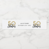 50 und fabelhaftes Geburtstagslabel Wasserflaschenetikett (Einzelnes Label)