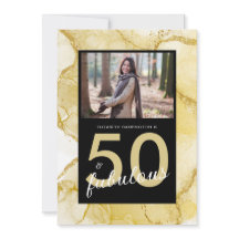 50 und fabelhaftes Gold Black Foto Geburtstag