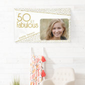 50 und fabelhaftes Gold Glitzer Foto 50. Geburtsta Banner (Insitu)