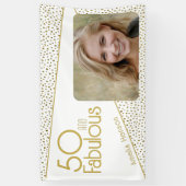 50 und fabelhaftes Gold Glitzer Foto 50. Geburtsta Banner (Vertikal)