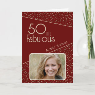 50 und fabelhaftes Gold Glitzer Foto 50. Geburtsta Karte
