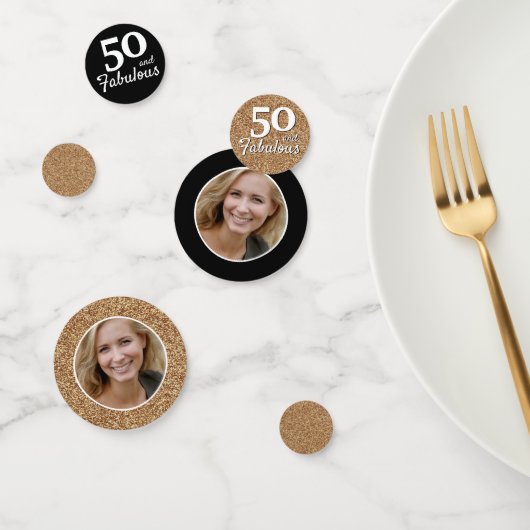 50 und fabelhaftes Gold Glitzer Foto 50. Geburtsta Konfetti (Gruppe)