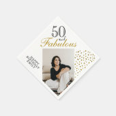 50 und fabelhaftes Gold Glitzer Foto 50. Geburtsta Serviette (Ecke)