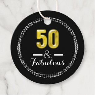 50 und fabelhaftes Gold schwarz elegante fünfzigst Geschenkanhänger