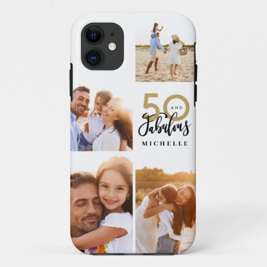 50 und fabelhaftes goldschwarzes Foto Geburtstag  Case-Mate iPhone Hülle (Rückseite)