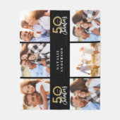 50 und fabelhaftes goldschwarzes Foto Geburtstag Fleecedecke (Vorderseite)