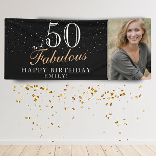50 und fabelhaftes modernes Black 50. Geburtstags- Banner