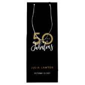 50 und fabelhaftes, modernes Party  Geschenktüte Für Weinflaschen (Rückseite)