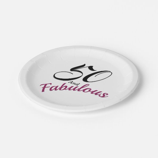 50 und fabelhaftes. pappteller (Schrägansicht)