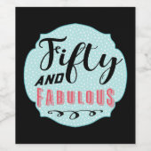 50 und fabelhaftes Party Dekoratives Weinetikett (Einzelnes Label)