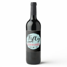 50 und fabelhaftes Party Dekoratives Weinetikett