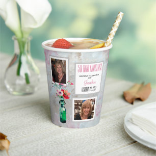 50 und fabelhaftes Party FotoCollage Paper Cup Pappbecher